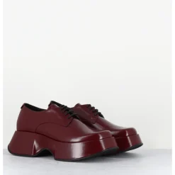 Online VIC MATIE Derbies à plateforme en cuir glacé x - 1F2408D LATTEX DARK RED BORDEAU