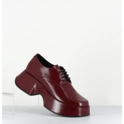 Online VIC MATIE Derbies à plateforme en cuir glacé x - 1F2408D LATTEX DARK RED BORDEAU