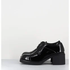 Outlet GARRICE LAB Derbies à talon en cuir vernis souple - YOSHI NAPLAK NERO NOIR