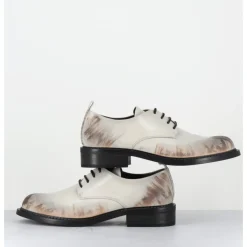 Sale GARRICE LAB Derbies en cuir blanc cassé effet usé - ANATI MORODER AVORIO
