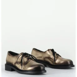 Clearance HOTTO Derbies en cuir craquelé doré effet usé - 61364 CRASH ORO DORE