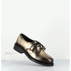 Clearance HOTTO Derbies en cuir craquelé doré effet usé - 61364 CRASH ORO DORE