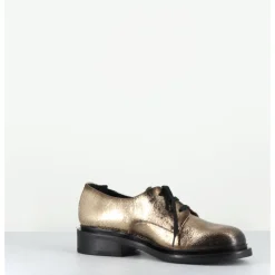 Clearance HOTTO Derbies en cuir craquelé doré effet usé - 61364 CRASH ORO DORE