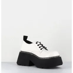 VIC MATIE Derbies en cuir glacé semelle épaisse - 1D7702D BUFFY ICE BLANC