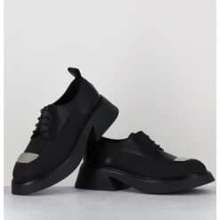 Online GARRICE LAB Derbies en cuir bout métallique - PIKE SAVANA NERO NOIR