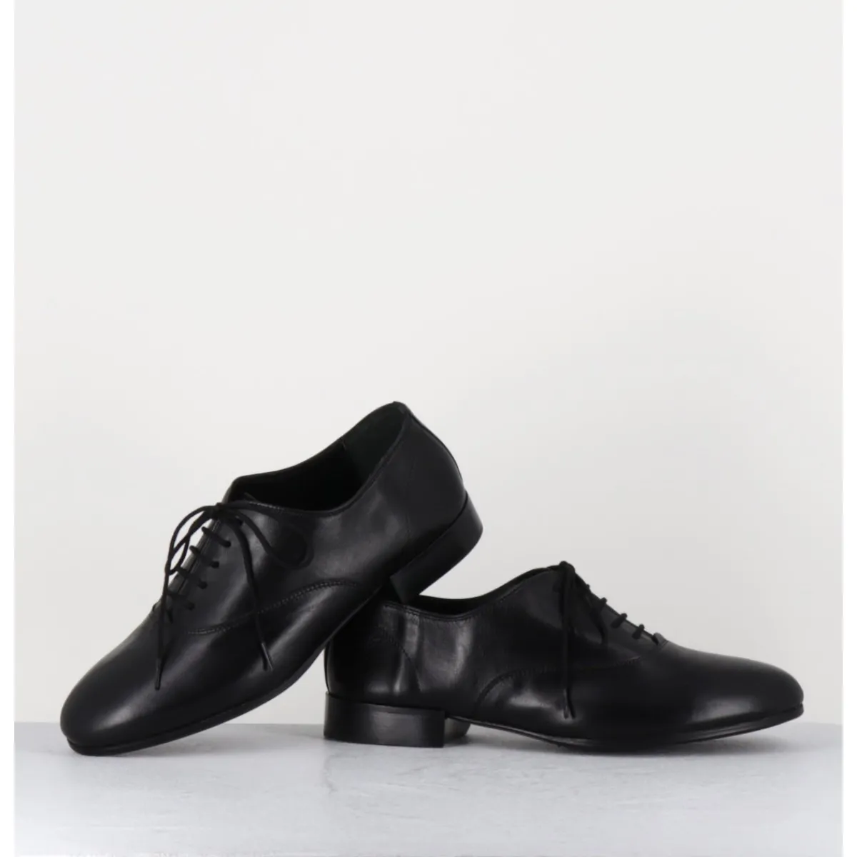 Clearance TO&CO Derbies minimalistes en cuir souple - STJA COW BLACK NOIR