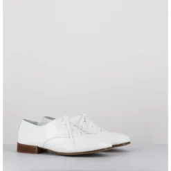 Best TO&CO Derbies minimalistes en cuir souple - STJA COW WHITE BLANC