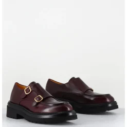 Discount MARA BINI Derby à double boucle en cuir souple x - T219 SETA VINACCIA BORDEAU