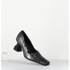 Best MIISTA Escarpins bout carré imprimé serpent marron - BETH BLU BROWN SNAKE BLEU