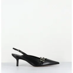 Outlet GARRICE LAB Escarpins bout pointu buckle slingback en cuir - DIRNA NAPPA NERO NOIR
