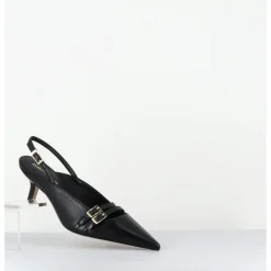 Outlet GARRICE LAB Escarpins bout pointu buckle slingback en cuir - DIRNA NAPPA NERO NOIR