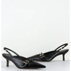 Outlet GARRICE LAB Escarpins bout pointu buckle slingback en cuir - DIRNA NAPPA NERO NOIR