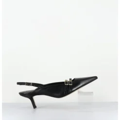Outlet GARRICE LAB Escarpins bout pointu buckle slingback en cuir - DIRNA NAPPA NERO NOIR
