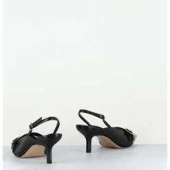 Outlet GARRICE LAB Escarpins bout pointu buckle slingback en cuir - DIRNA NAPPA NERO NOIR
