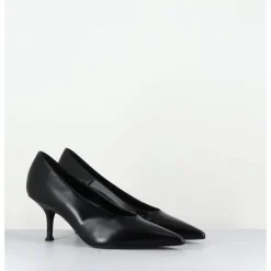 Hot LELLA BALDI Escarpins bout pointu en cuir glacé - LT2434 LAREDO NERO NOIR