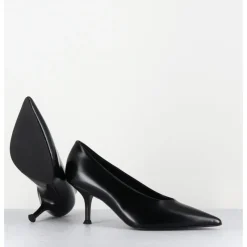 Hot LELLA BALDI Escarpins bout pointu en cuir glacé - LT2434 LAREDO NERO NOIR