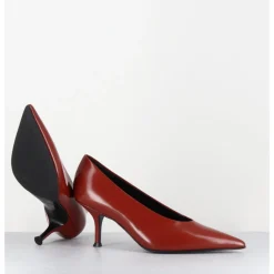 Hot LELLA BALDI Escarpins bout pointu en cuir glacé - LT2434 SPAZZO RUGGINE BRIQUE