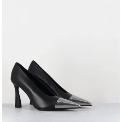 Hot PREMIATA Escarpins bout pointu en cuir & argent - M6835 GARDA NERO NOIR