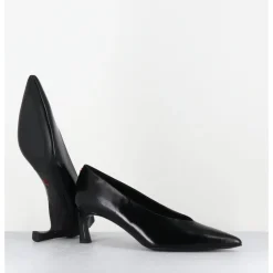 Discount HALMANERA Escarpins bout pointu en cuir petit talon - VALE10 GLAZE NERO NOIR