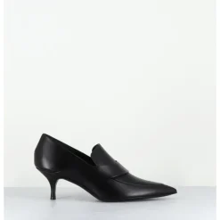 Clearance ROTTA Escarpins bout pointu petit talon en cuir ASHI NAPPA BLACK NOIR