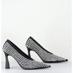 Clearance PREMIATA Escarpins bout pointu talon haut mesh rivets argentés - M6714H24 NERO NOIR