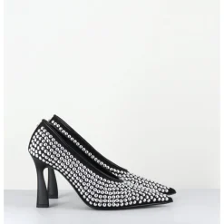 Clearance PREMIATA Escarpins bout pointu talon haut mesh rivets argentés - M6714H24 NERO NOIR