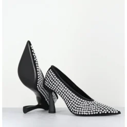 Clearance PREMIATA Escarpins bout pointu talon haut mesh rivets argentés - M6714H24 NERO NOIR