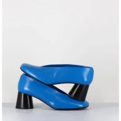 Hot HALMANERA Escarpins en cuir souple talon talon géométrique - DANI01 GLAZE ATOLLO BLEU