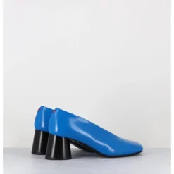 Hot HALMANERA Escarpins en cuir souple talon talon géométrique - DANI01 GLAZE ATOLLO BLEU