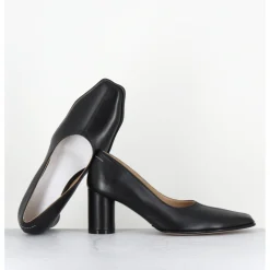 New MM6 MAISON MARGIELA Escarpins en cuir à talon bout allongé - S66WL0060 T8013 NOIR