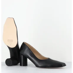 New MM6 MAISON MARGIELA Escarpins en cuir à talon bout allongé - S66WL0060 T8013 NOIR