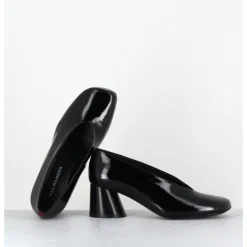 Hot HALMANERA Escarpins en cuir vernis souple talon graphique - ODILE01 MUNA NERO NOIR