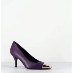 Online GARRICE LAB Escarpins en cuir talon fin bout métal or - KECHA2 NAPPA VIOLA VIOLET