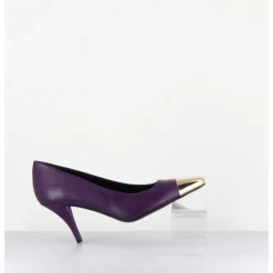 Online GARRICE LAB Escarpins en cuir talon fin bout métal or - KECHA2 NAPPA VIOLA VIOLET