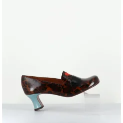 Outlet CHIE MIHARA Escarpins petit talon cuir imprimé léopard coeur rouge - MYMARA FIAT CASTANO
