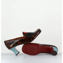 Outlet CHIE MIHARA Escarpins petit talon cuir imprimé léopard coeur rouge - MYMARA FIAT CASTANO