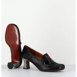 Outlet CHIE MIHARA Escarpins rétro cuir imprimé & coeur rouge - MYMARA JEEP NEGRO NOIR