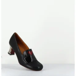 Outlet CHIE MIHARA Escarpins rétro cuir imprimé & coeur rouge - MYMARA JEEP NEGRO NOIR