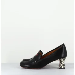 Outlet CHIE MIHARA Escarpins rétro cuir imprimé & coeur rouge - MYMARA JEEP NEGRO NOIR