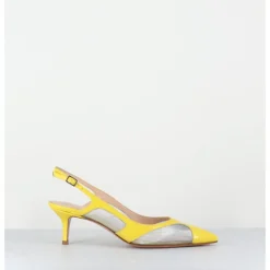 Discount GARRICE LAB Escarpins slingback bout pointu cuir & mesh argent - ORLA1 VERLUX GIALLO JAUNE