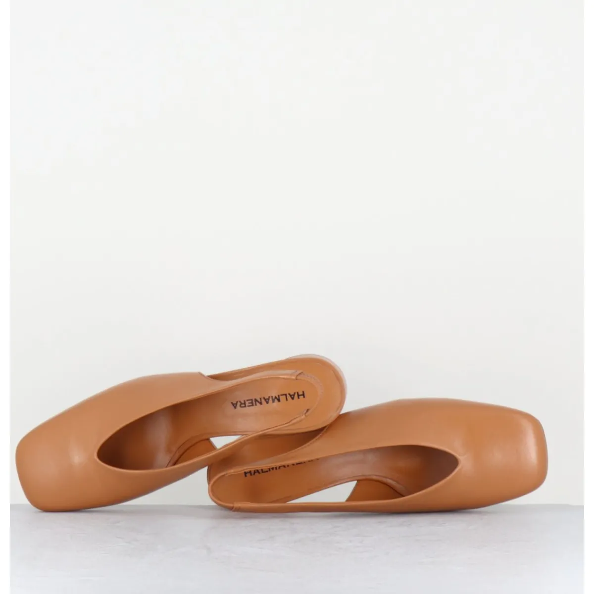 Best HALMANERA Escarpins slingback en cuir caramel petit talon - CALA21 BARON CARAMEL