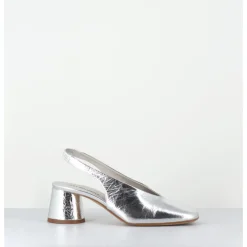 New HALMANERA Escarpins slingback en cuir métallisé - CALA21 METAL O ARGENT