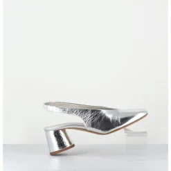 New HALMANERA Escarpins slingback en cuir métallisé - CALA21 METAL O ARGENT