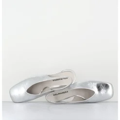 New HALMANERA Escarpins slingback en cuir métallisé - CALA21 METAL O ARGENT