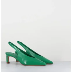 Discount HALMANERA Escarpins slingback pointu en cuir - VALE21 GLAZE MELA VERT