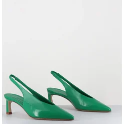Discount HALMANERA Escarpins slingback pointu en cuir - VALE21 GLAZE MELA VERT