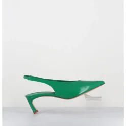 Discount HALMANERA Escarpins slingback pointu en cuir - VALE21 GLAZE MELA VERT