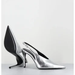 Hot ROTTA Escarpins slingback talon haut en cuir - FEEL SCRATCH SILVER ARGENT