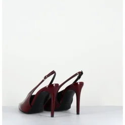 Discount ROTTA Escarpins slingback talon haut en cuir vernis x - FEEL VERNICE BURGUNDY BORDEAU