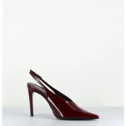Discount ROTTA Escarpins slingback talon haut en cuir vernis x - FEEL VERNICE BURGUNDY BORDEAU